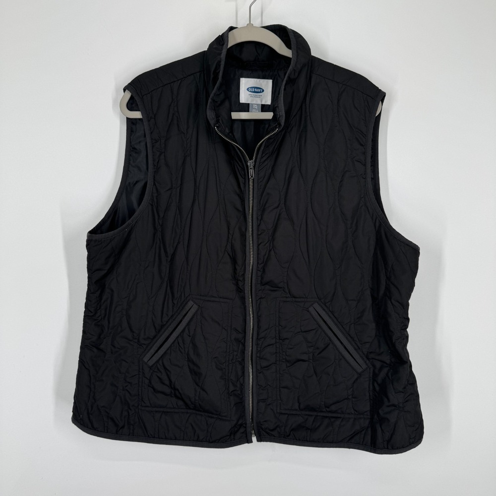 Old Navy Women's XXL 2X Black Quilted Vest Zipper Layering Fall Minimal